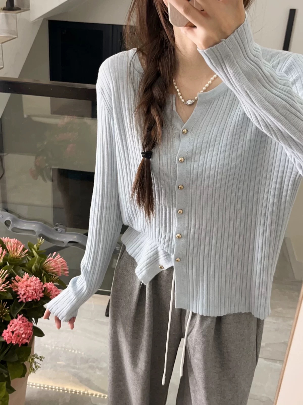 【蓝色】327超柔软新款高品质圆领上衣