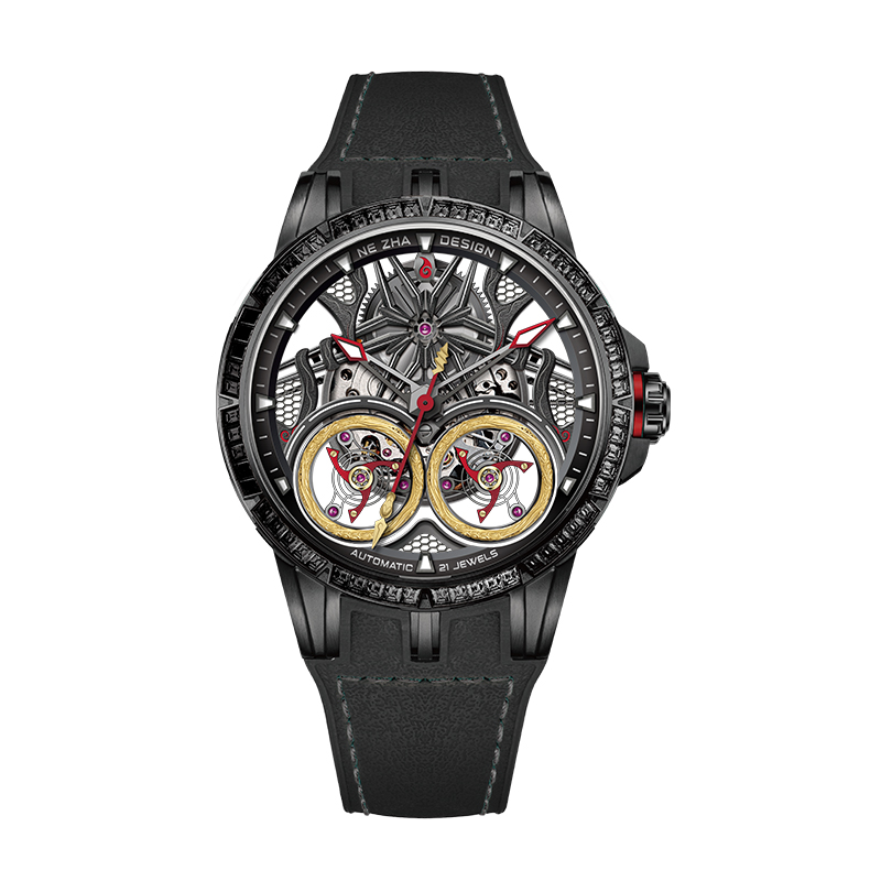 【新雨专属】劳士顿哪吒系列国潮夜光防水镂空潮流机械男表G2766