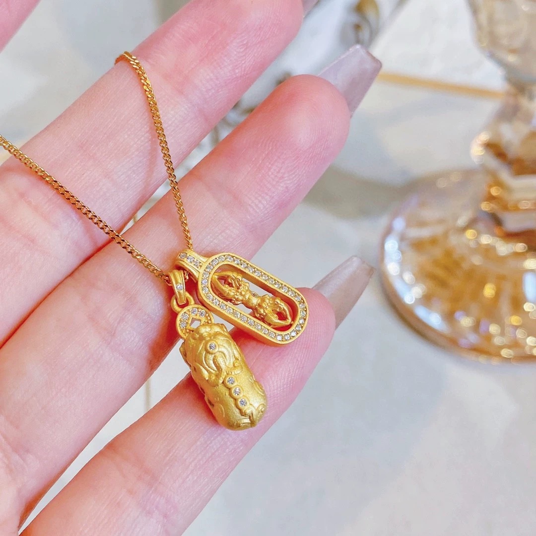 坠链均925银 S925银金刚杵貔貅项链新年好运轻奢高级款