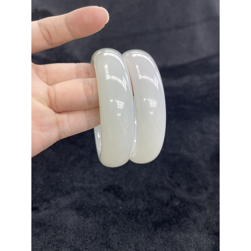 【小耿珠宝】和田玉白玉手镯4（多样性发其一）/