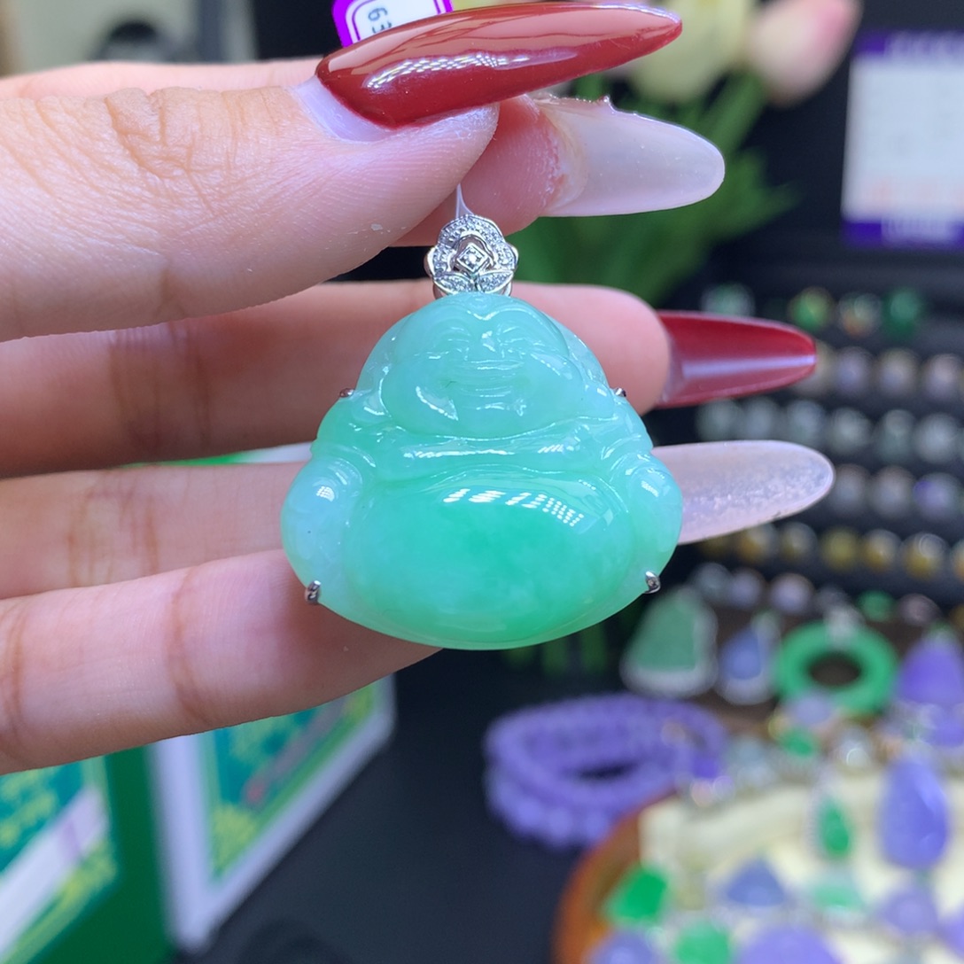 翡翠颈饰18K金镶嵌天然