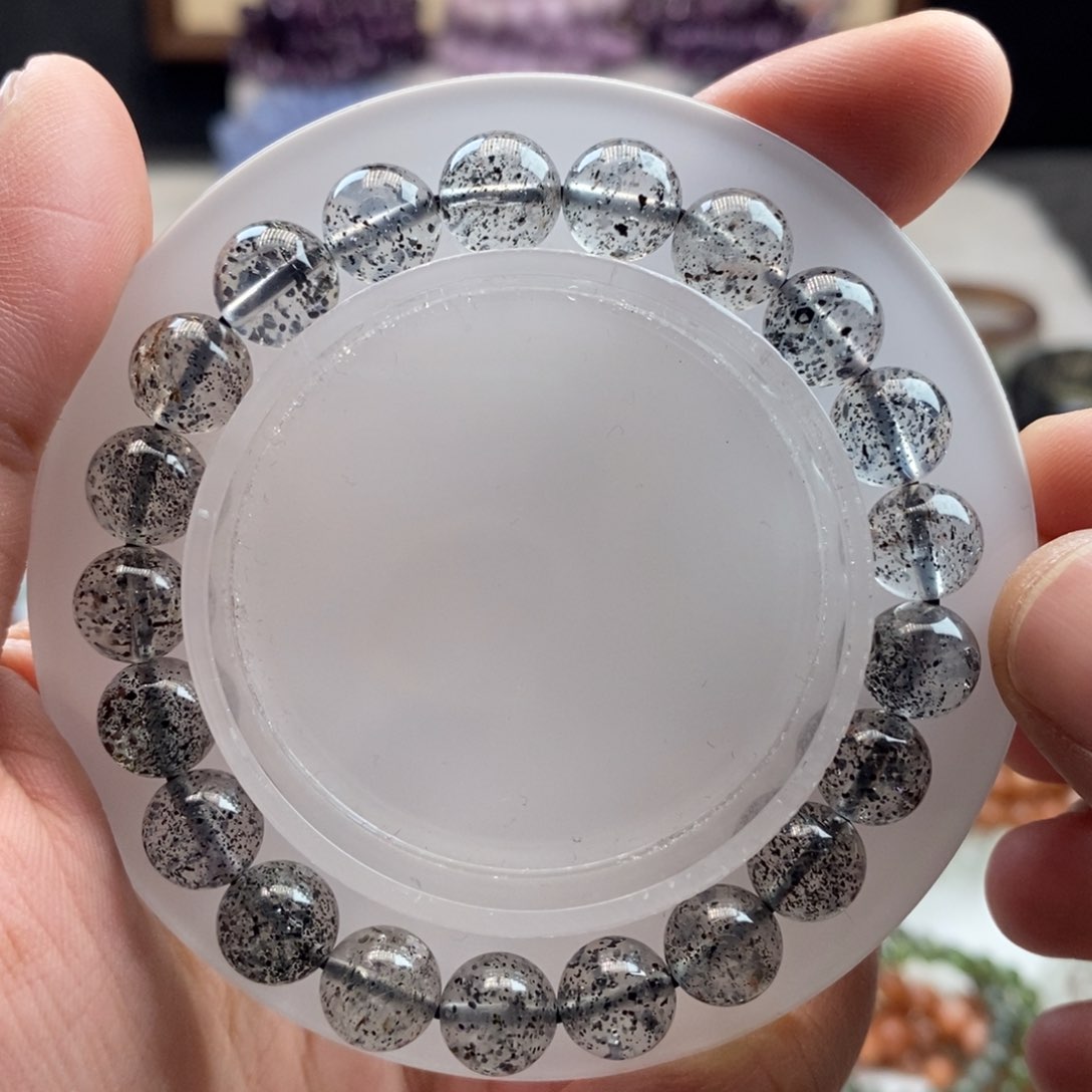 水晶手链未镶嵌天然黑草莓晶手链 9.3mm 00000068