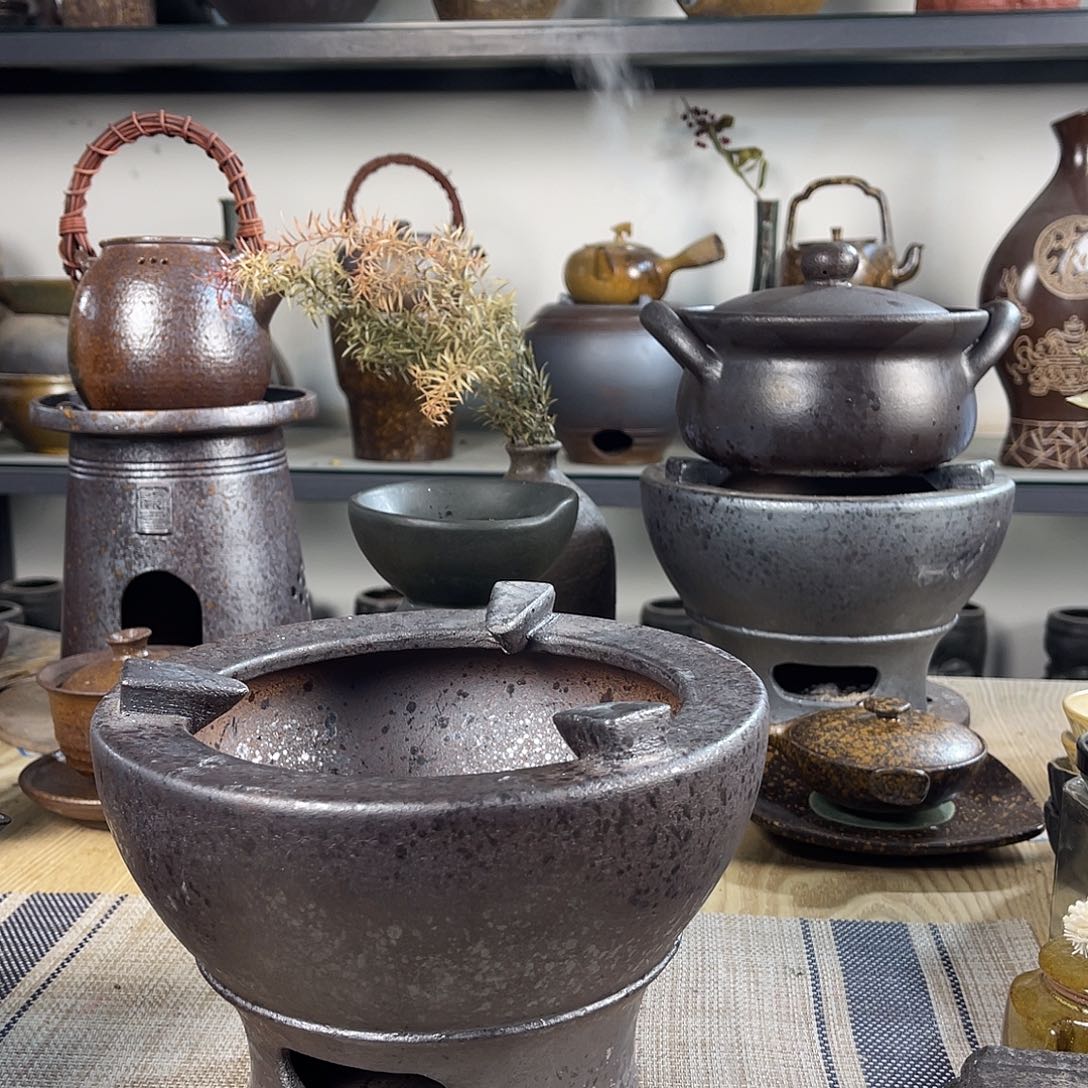 壶紫砂粗陶实用炭炉