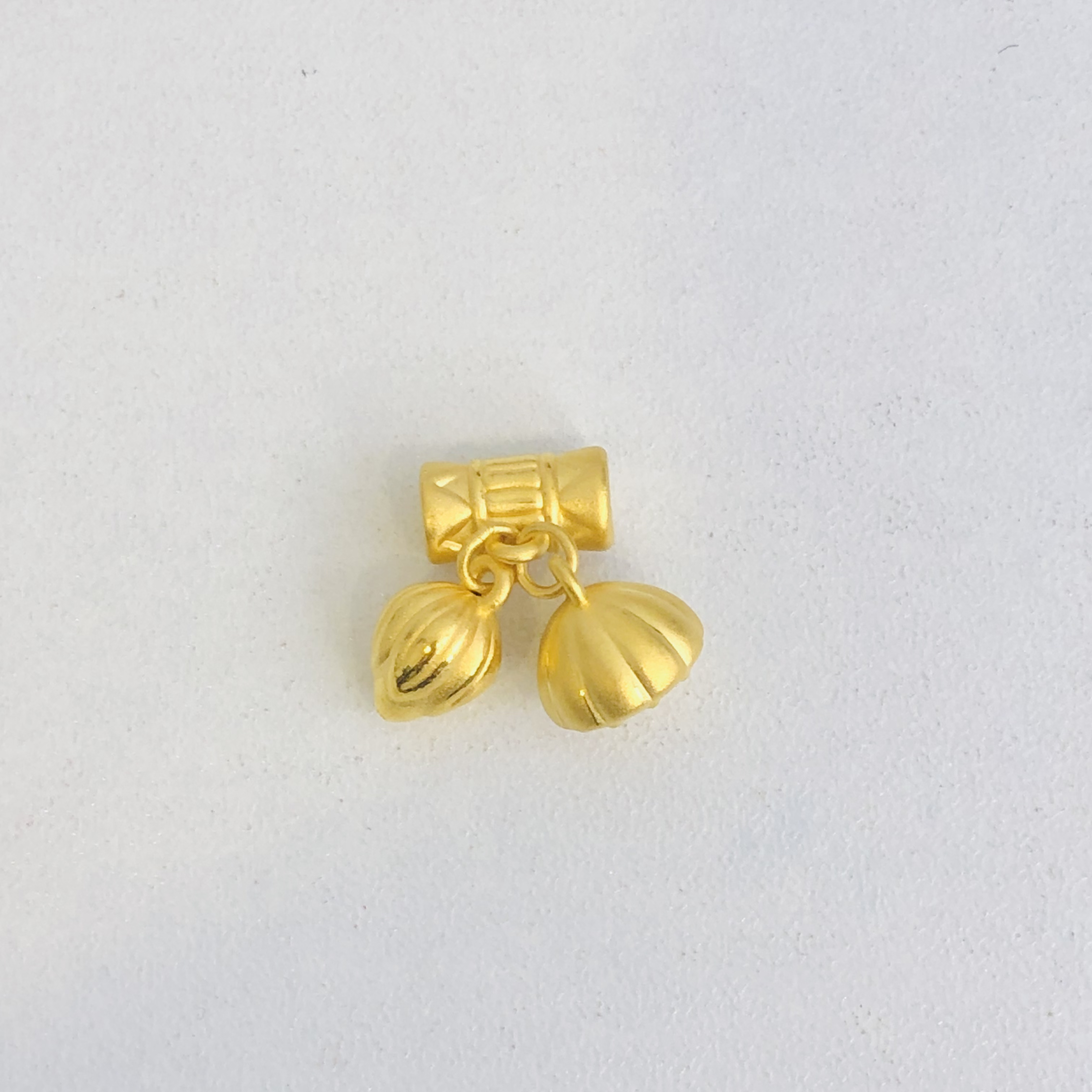 萃华足金竹节两世欢流苏吊坠