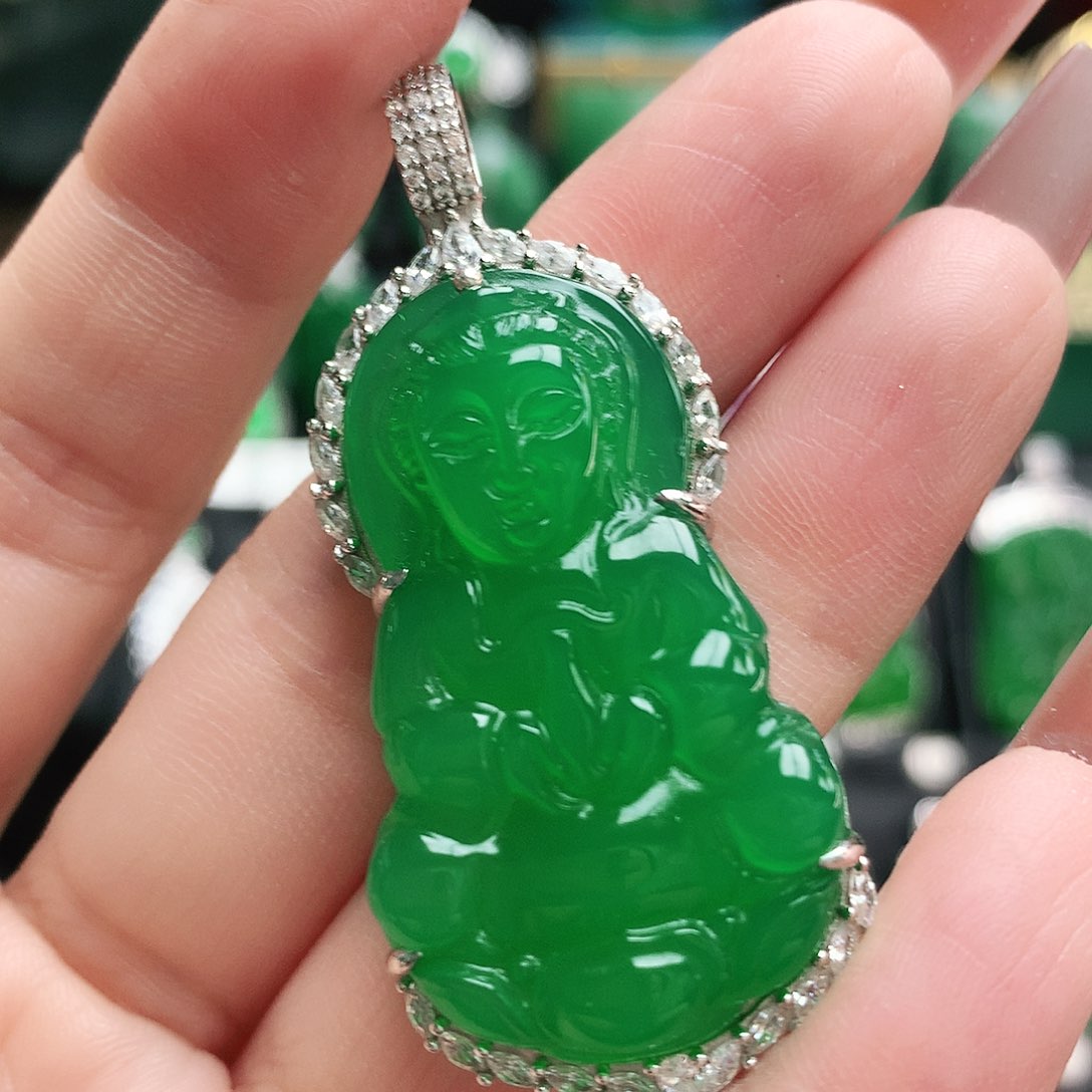 玛瑙/玉髓吊坠银S925镶嵌