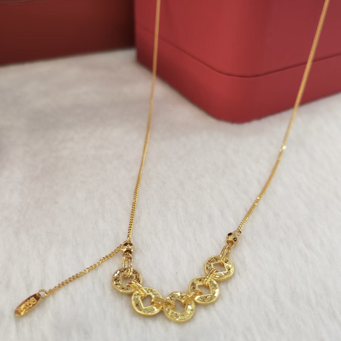 坠链均足银 足银套链 铸金工艺五帝币套链时尚百搭精致送人送礼