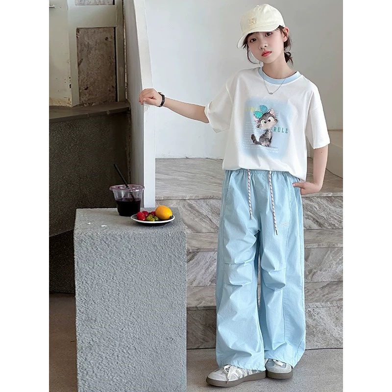 【清货】2025夏潮流珠绣蝴蝶结小猫套装 D565 565 M