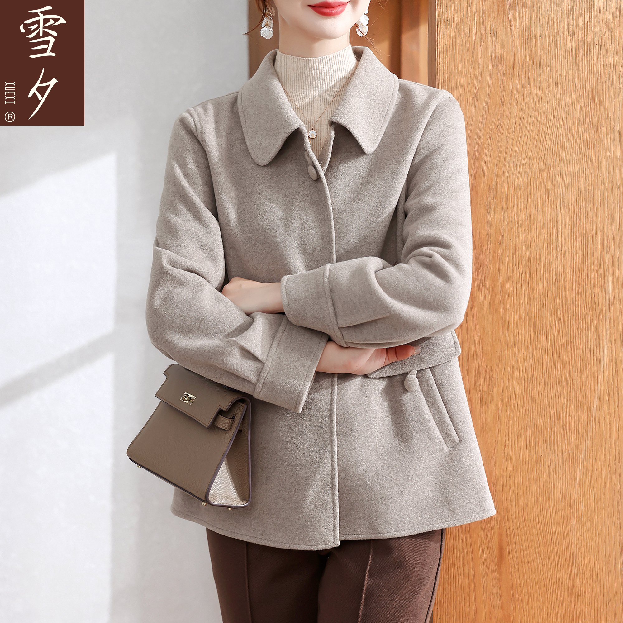 妈妈毛呢外套秋冬装2025新款中老年女装巨好看的宽松呢子大码上衣
