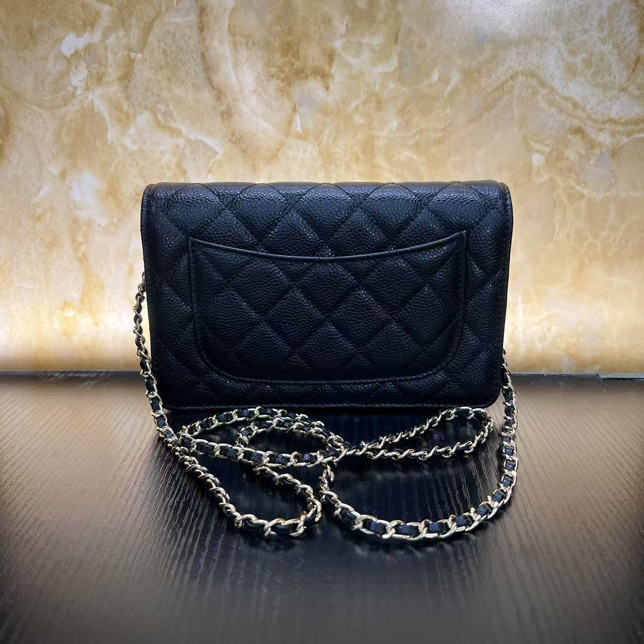 薇薇手工真皮包-黑色-长19x高12-发财wk小包A265