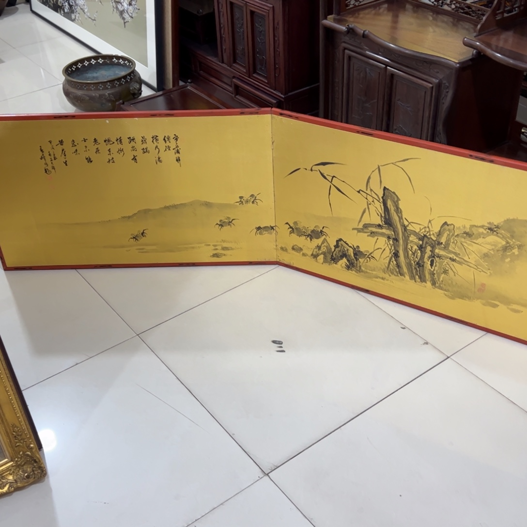 金****绘画屏风框画茶空间设计