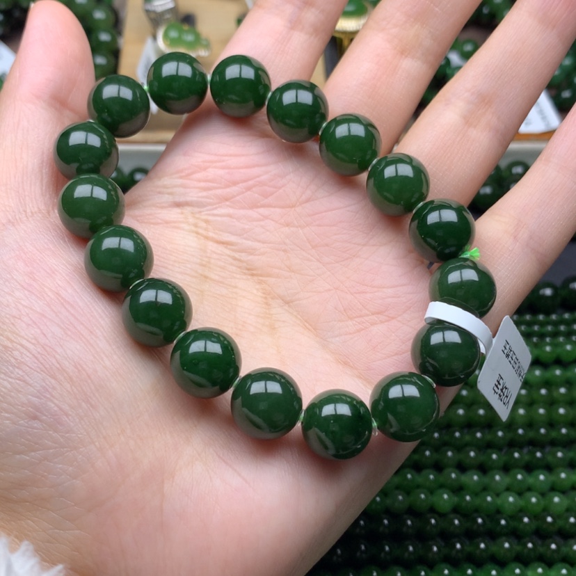 【闪购商品】未镶嵌手串和田玉（碧玉）家**情12