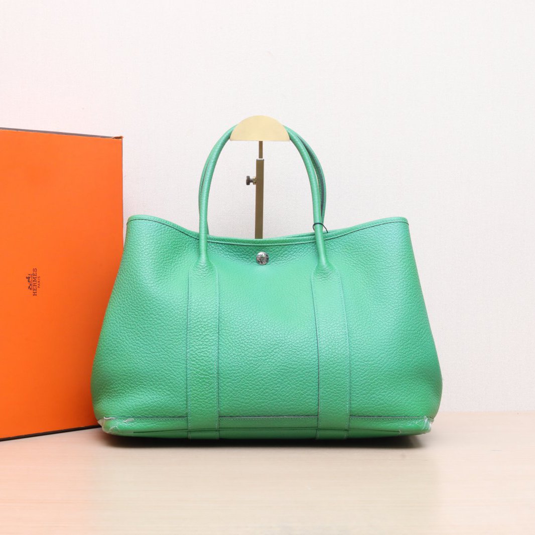 95新 Hermes/爱马仕 单肩包花园包 36 竹子绿 T刻P215051448