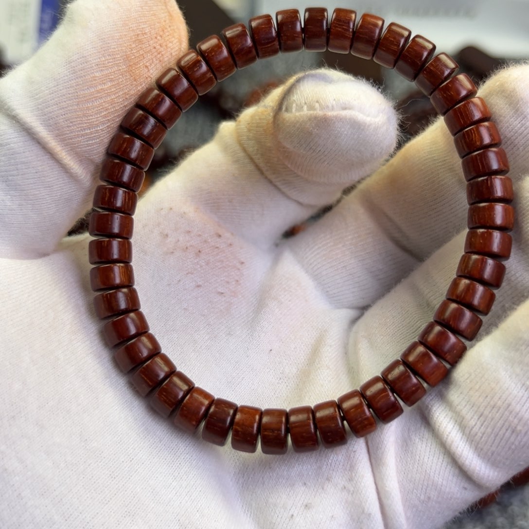 小叶紫檀手串/手链4*7药片珠原汁原味鳞底