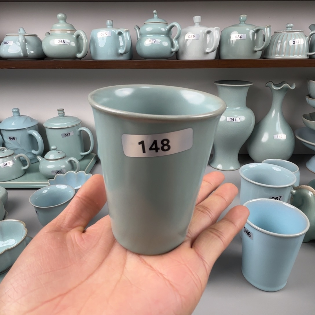 摆件陶汝瓷可乐杯小号支钉烧仿古釉孤品特价148