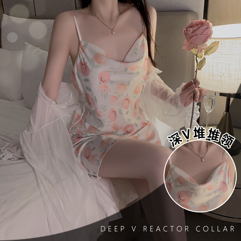 性感蕾丝纯欲修身轻奢连体睡衣套装唯美浪漫迷人镂空家居服配丝袜