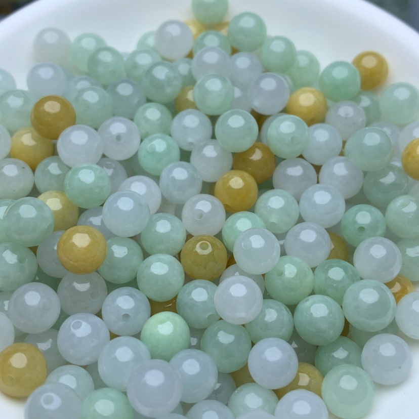 【闪购商品】翡翠手链未镶嵌卡7.3冰三彩10颗