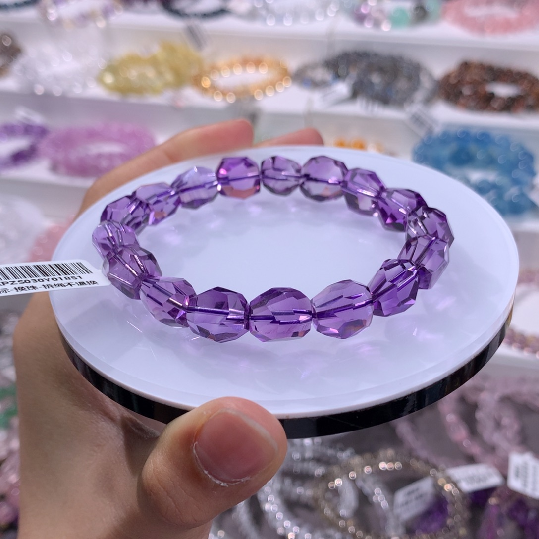 未镶嵌手链紫晶高品巴西紫水钻切