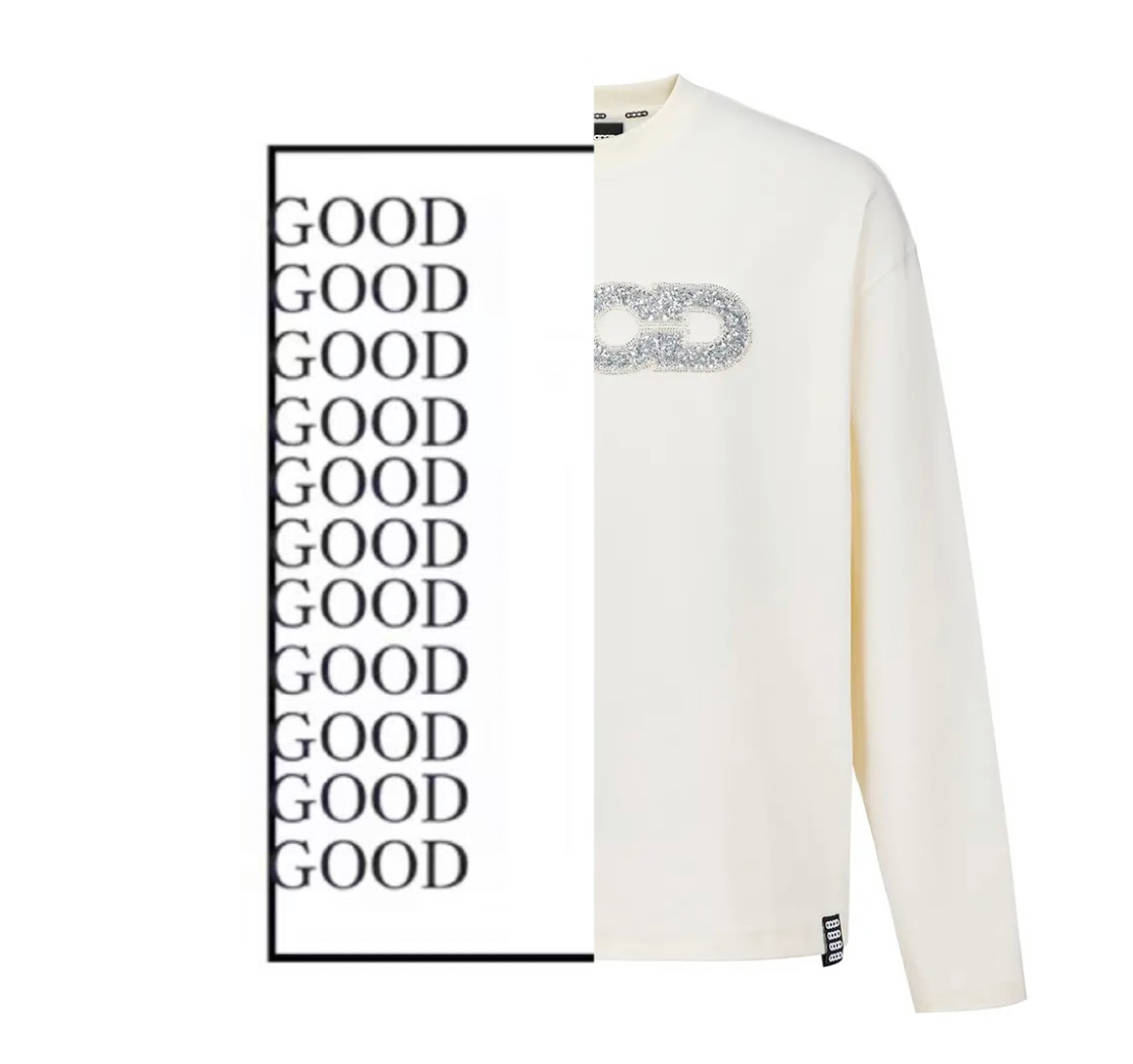 【GOD】谷德地图亮片刺绣圆领卫衣情侣同款重磅长袖