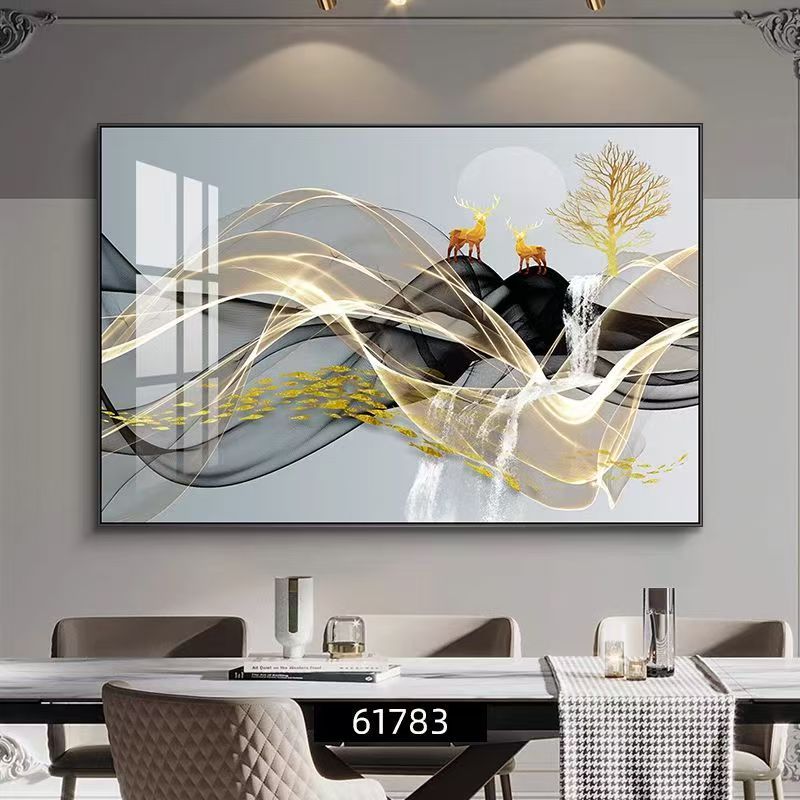 e08福禄美满现代简约餐厅装饰画轻奢餐桌墙面装饰壁画吃饭厅挂画