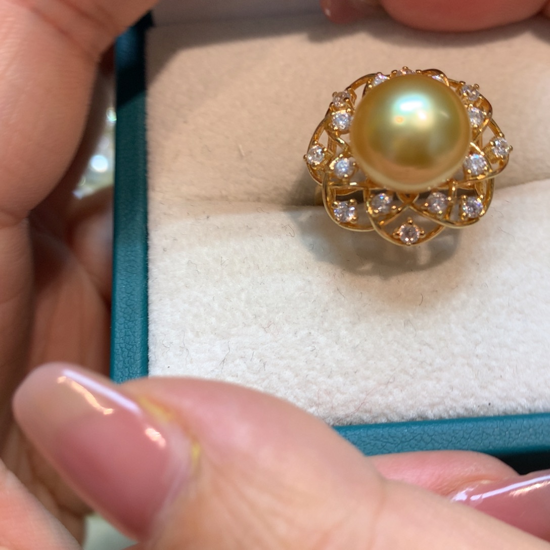 海水珍珠戒指银S925镶嵌