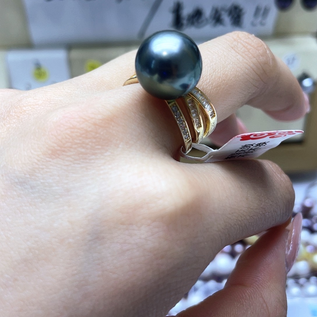 海水珍珠戒指银S925镶嵌
