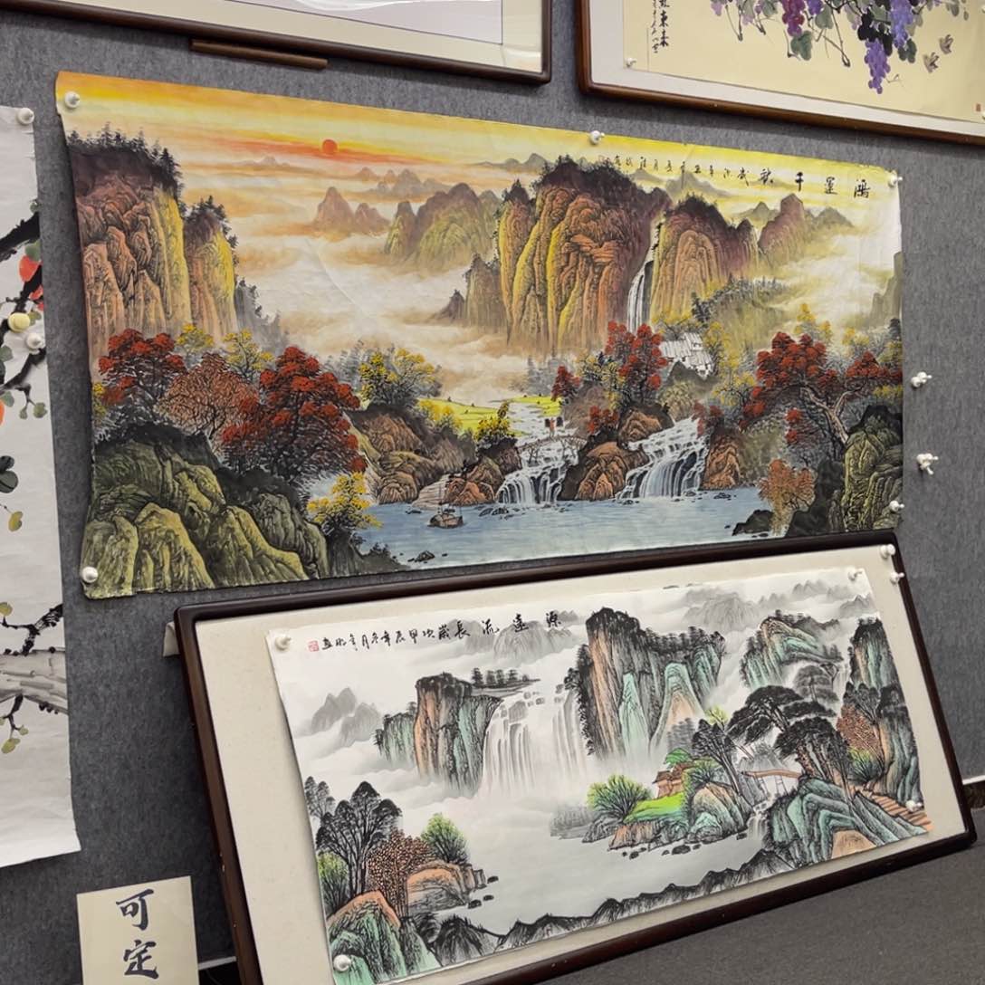 国画八尺鸿运千秋山水画