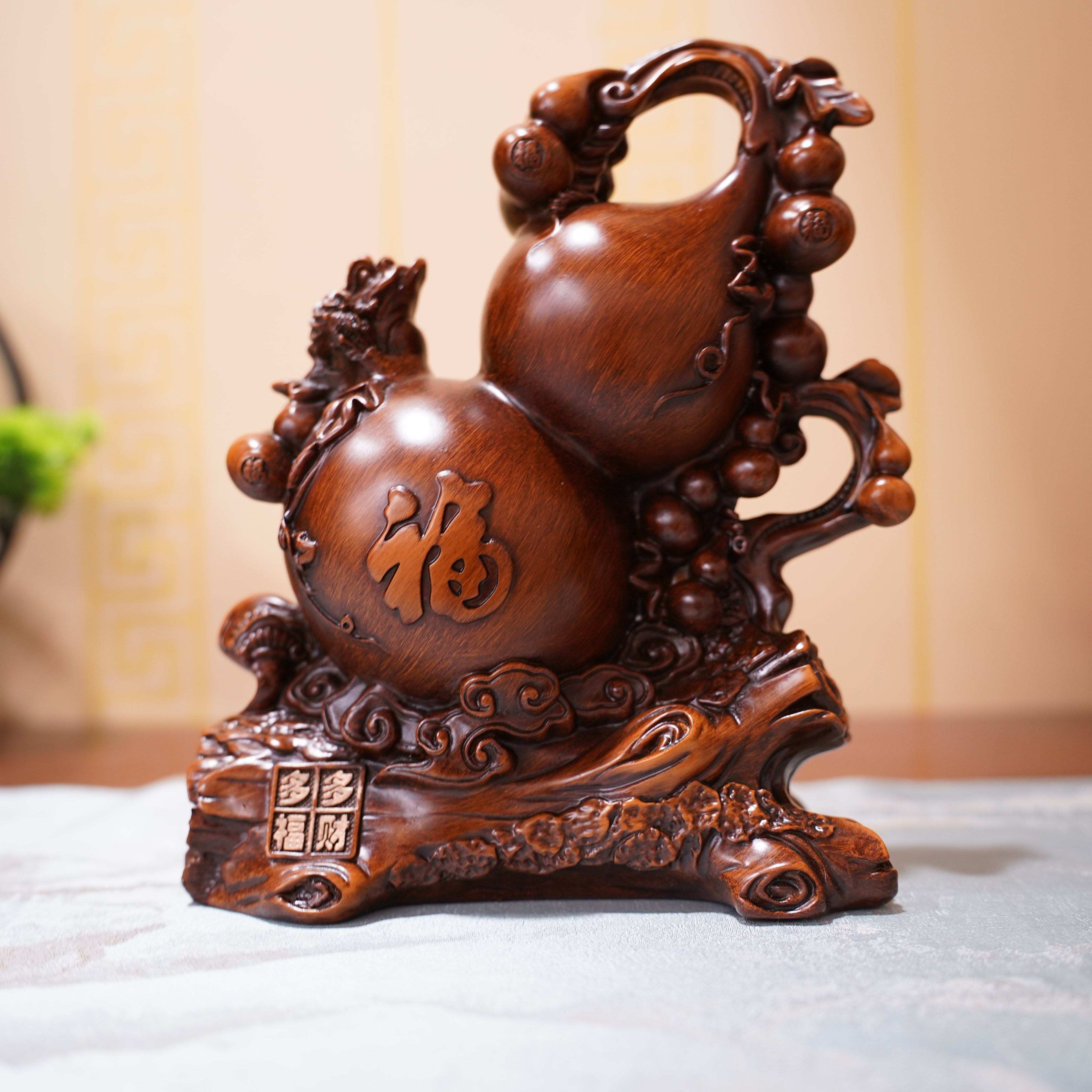 （多福多财）YC中式家居客厅玄关公司送礼装饰摆件（18*9*21cm）