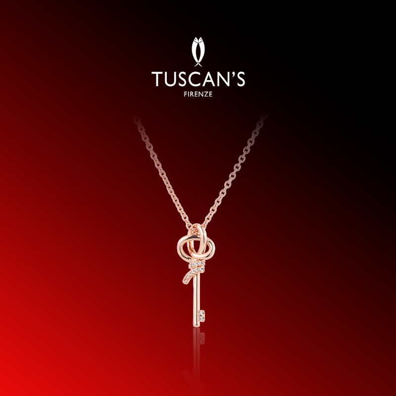 铜合金合成锆石项链 TUSCAN'S 女吊坠锁骨链精致时尚项链时代双鱼