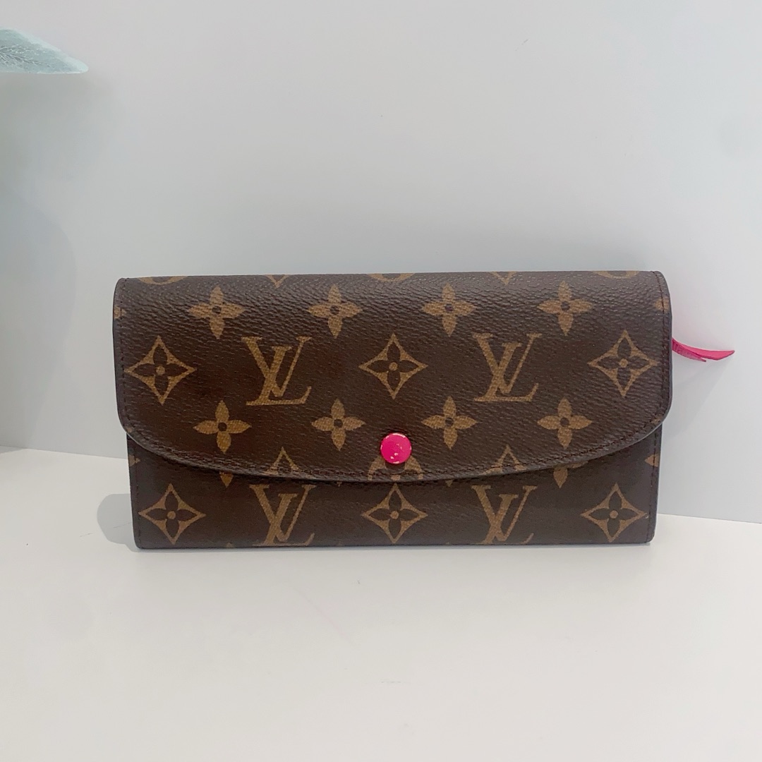 95新 LouisVuitton/路易威登 lv老花红豆豆钱包16357513二奢