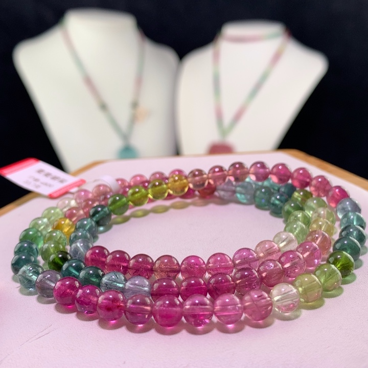 双色碧玺手链未镶嵌