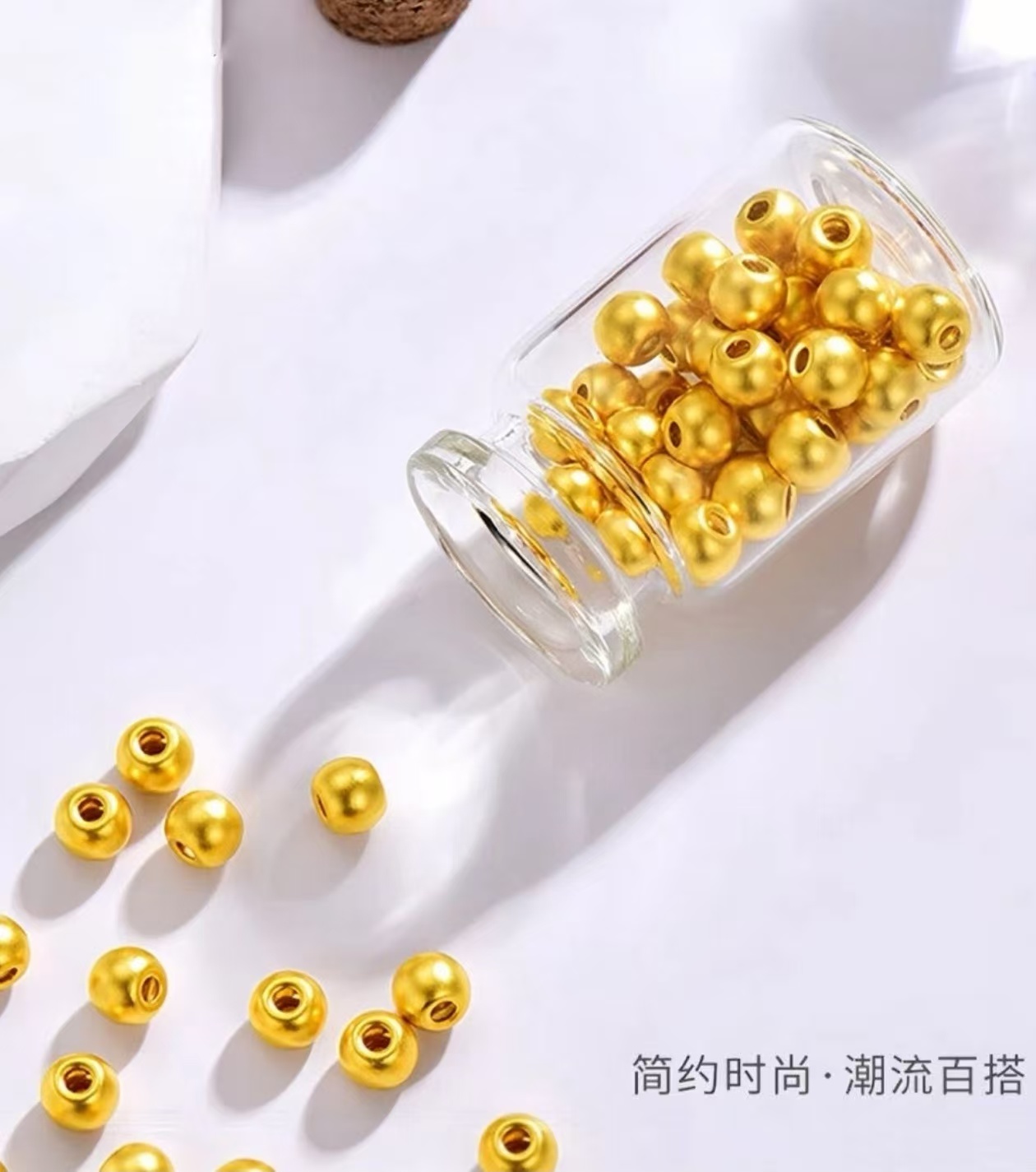 999足金纯黄金古法金珠DIY配件   多样性发一件
