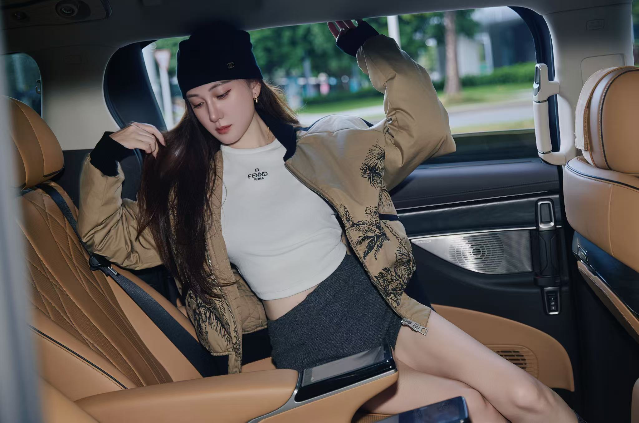 LIMERENCE ‘瑾禾‘ 印花休闲短款棉服飞行员夹克