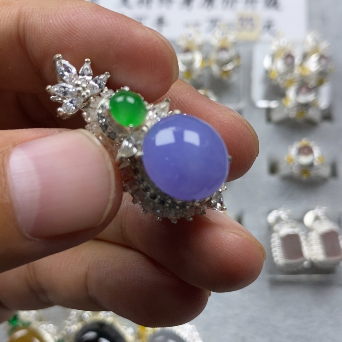 定制翡翠未镶嵌妖紫13mm