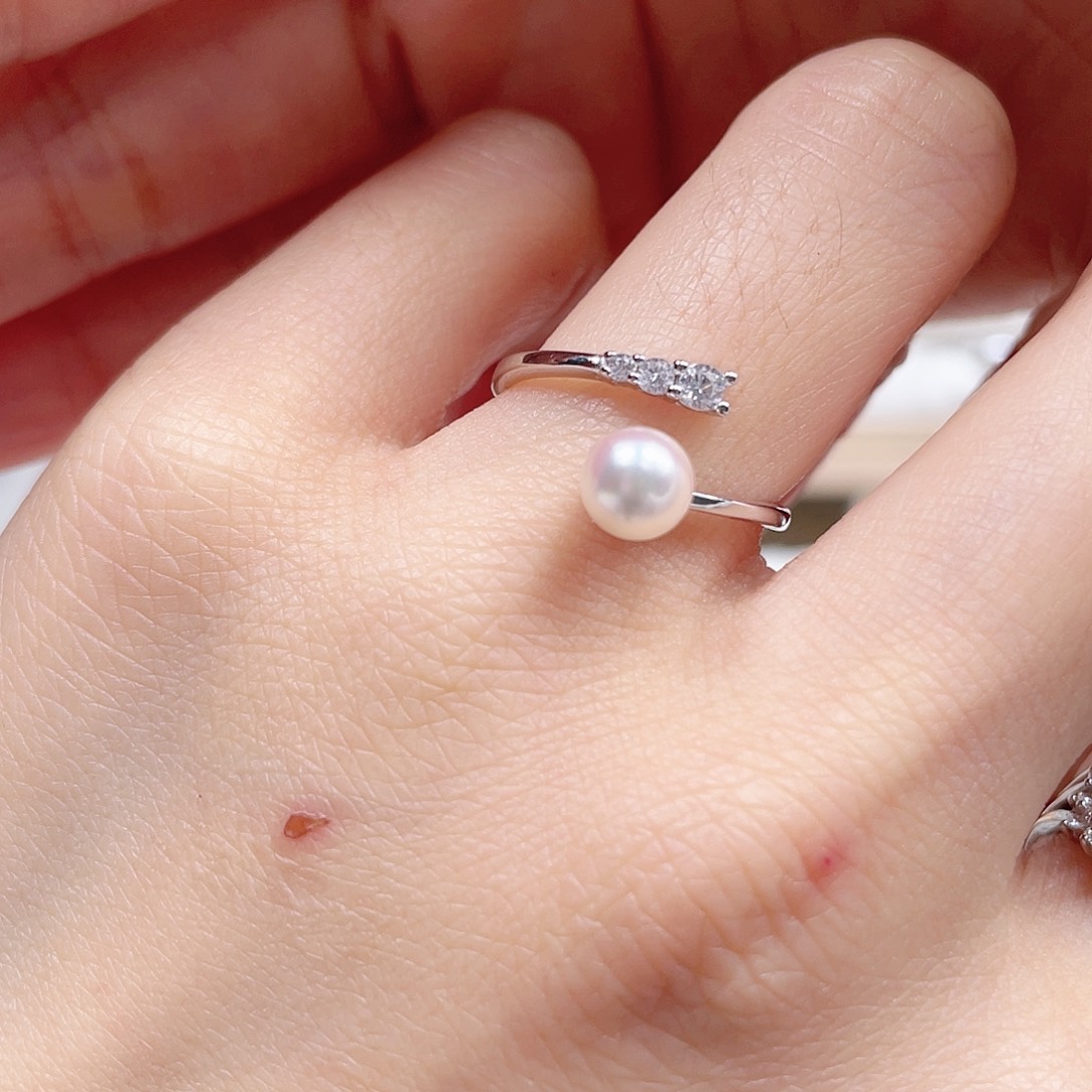 海水珍珠戒指银S925镶嵌