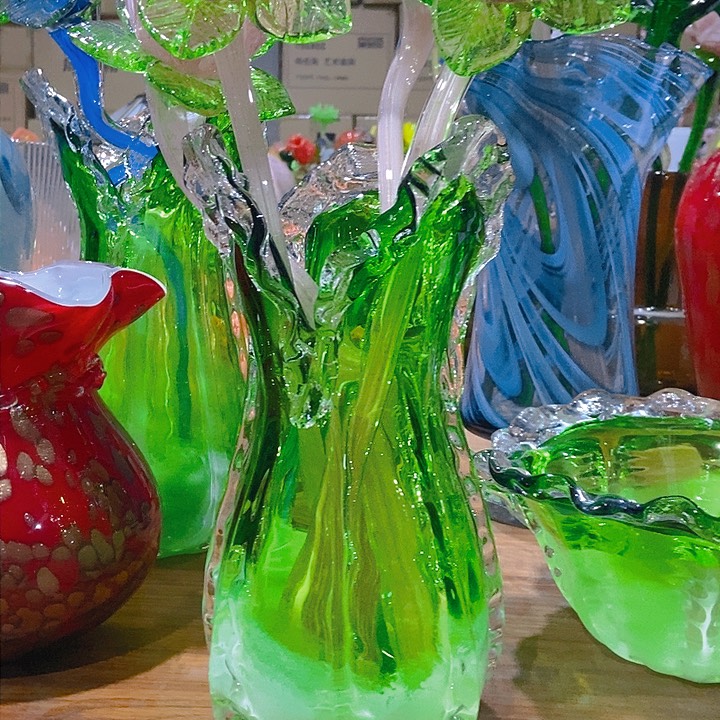 无铅玻璃琉璃花瓶高27口9