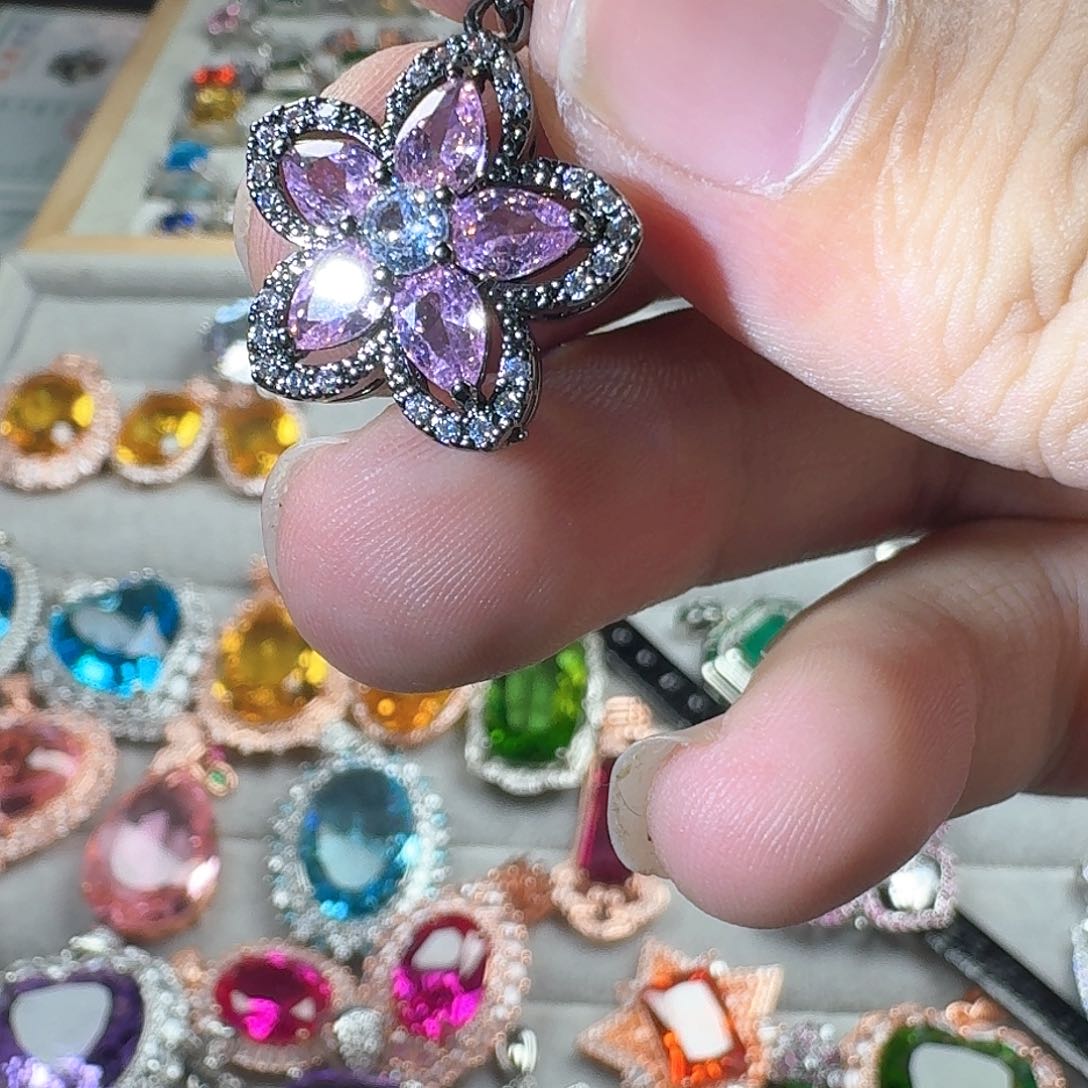 托帕石耳饰银S925镶嵌