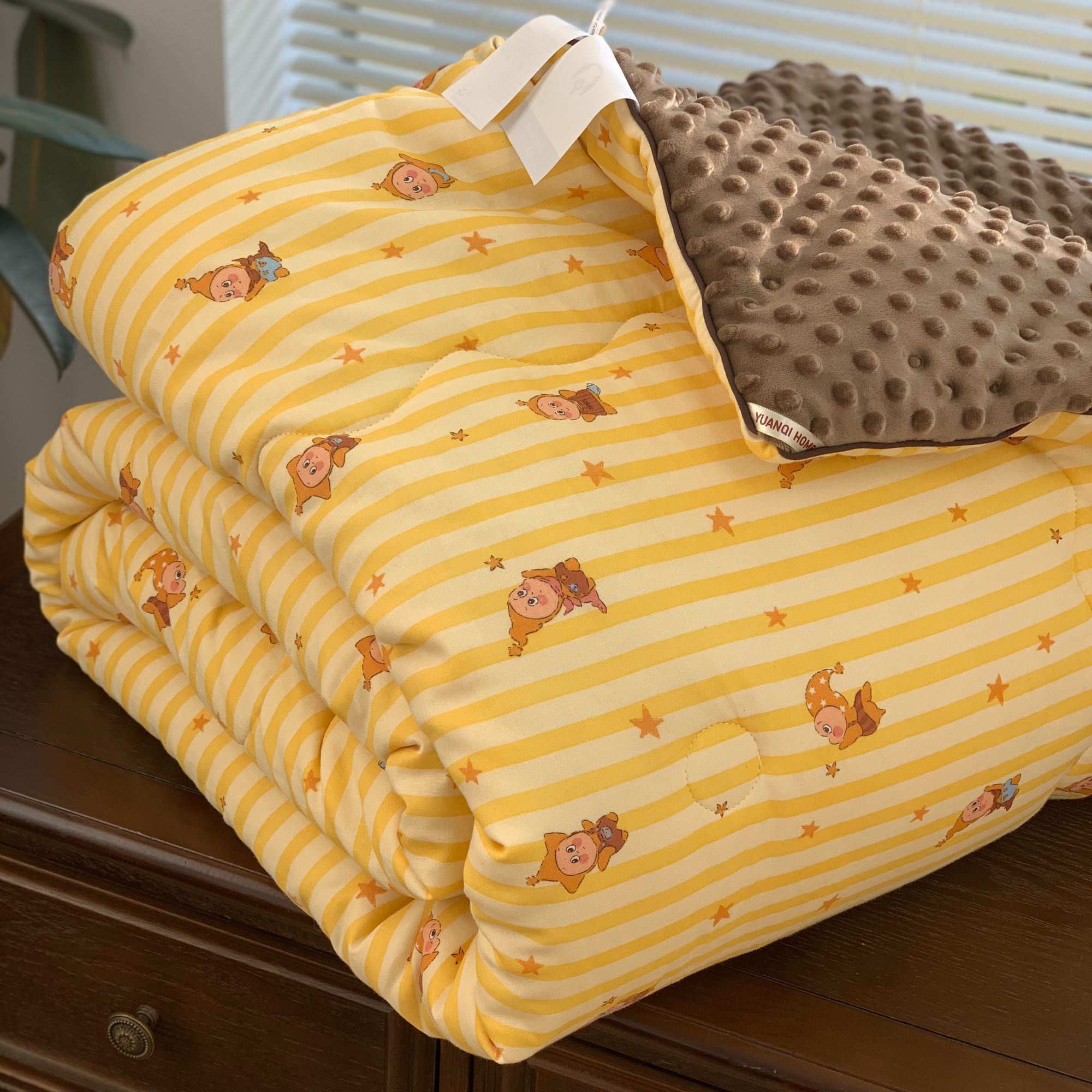 【秘境家纺】ins风纱布安抚双层纱豆豆被子豆豆被秋冬款秋冬被