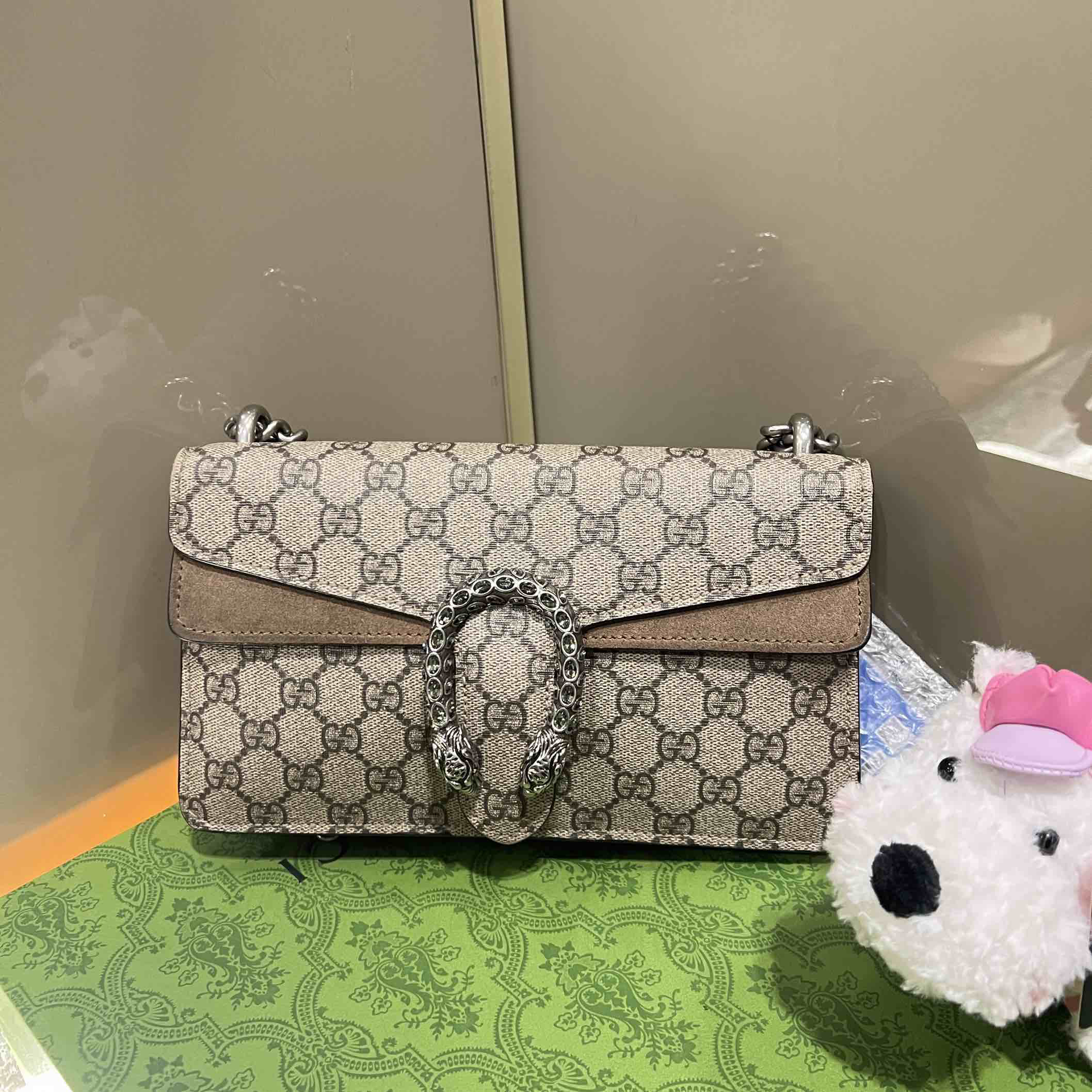 95新 GUCCI/古驰 古驰新款钻扣酒神小号斜挎包/7255