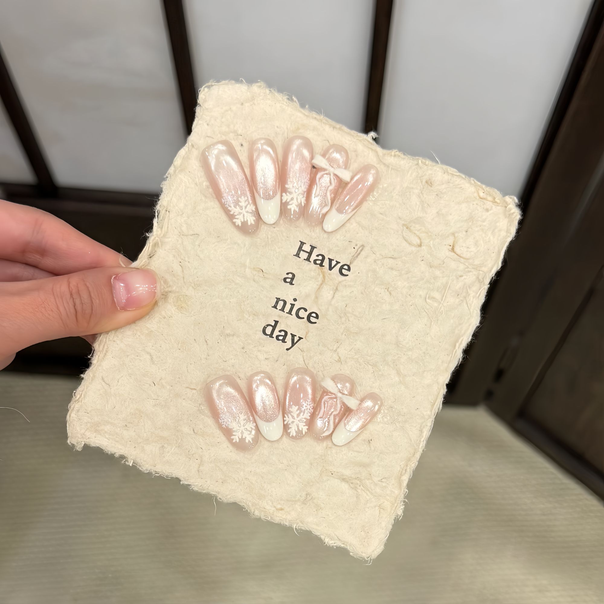 R-雪花绒-XingHeJiYu轻奢高定美甲 10片装