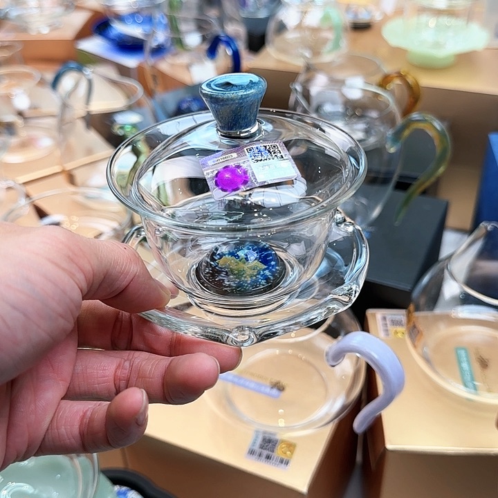 植**猫禾器星海盖碗，，，，