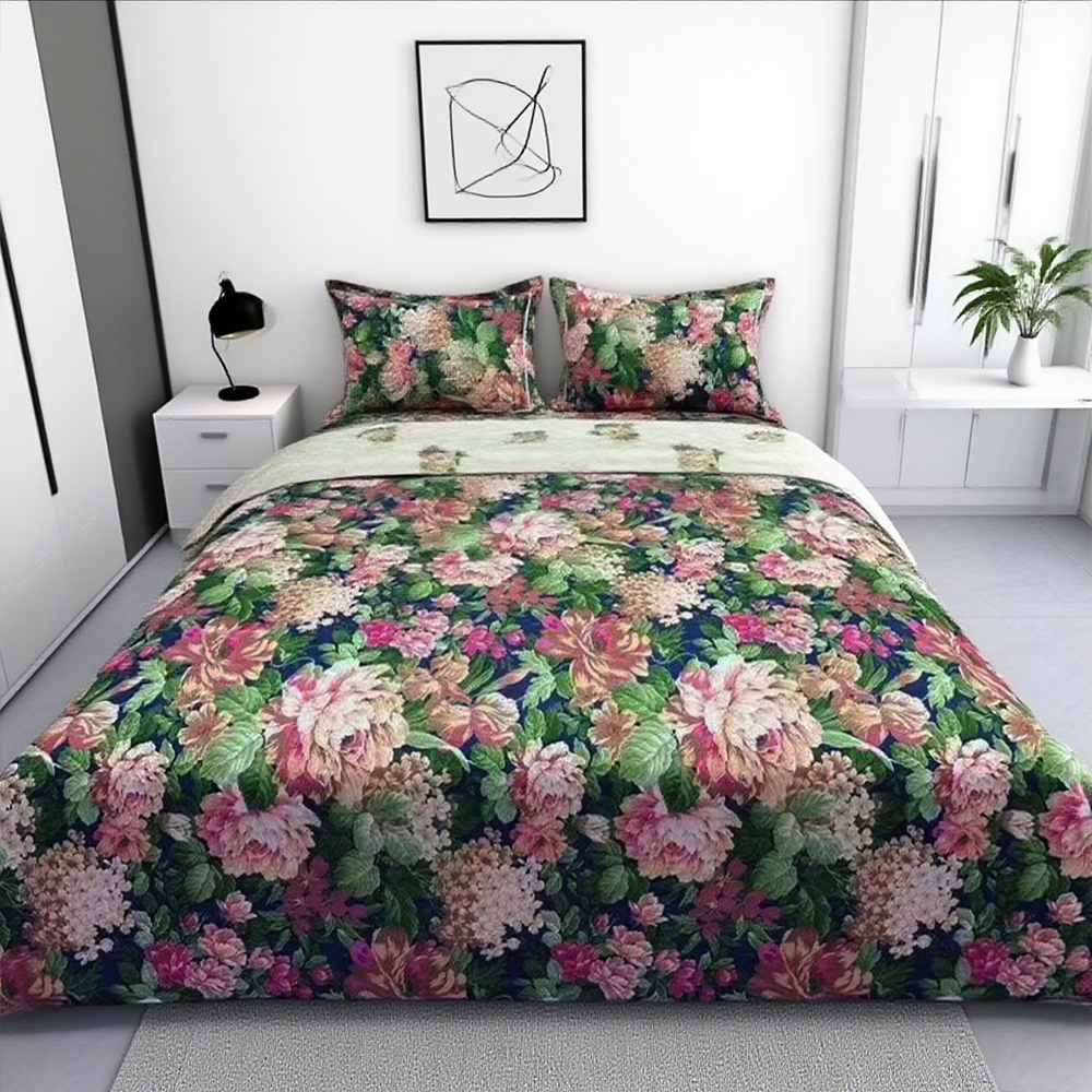 【冬季温暖卧室可用】居家磨毛印花200*230盛世牡丹床单（不带包）Hsh