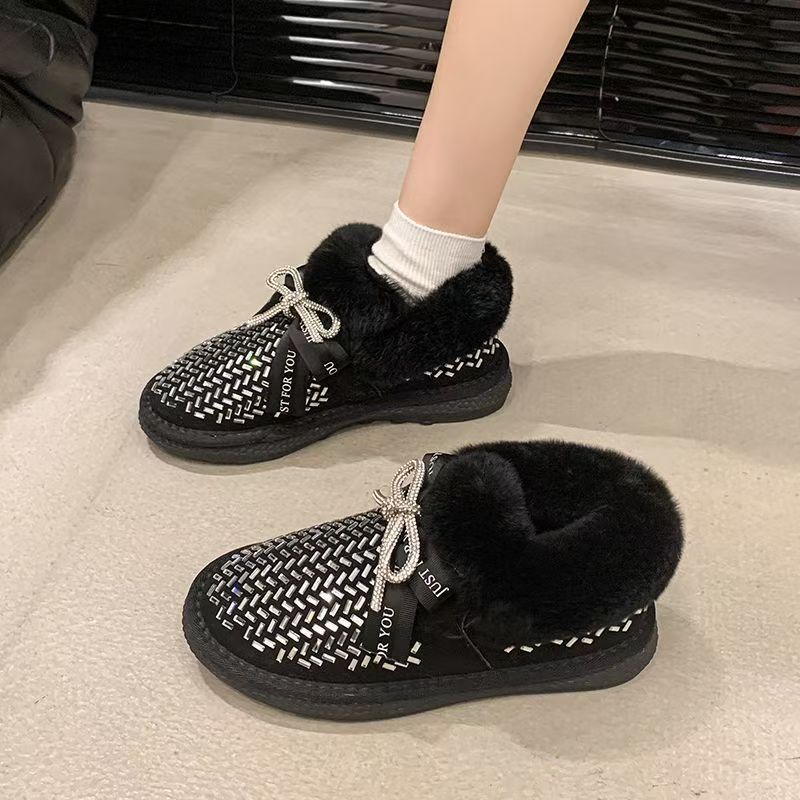冬季女款保暖百搭防滑时尚加厚防水短雪地靴加绒洋气大棉韩版