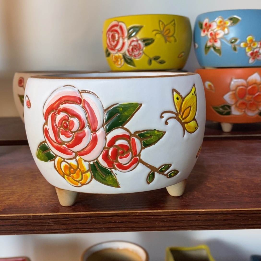 红陶韩式多肉植物花盆