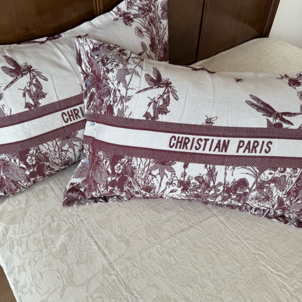 《蜻蜓红》纯棉枕套48x74（一对装）