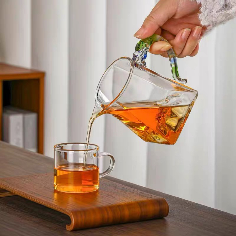 匠灶堂迷翠观山公道杯龙把公道杯高硼硅耐热玻璃350ml