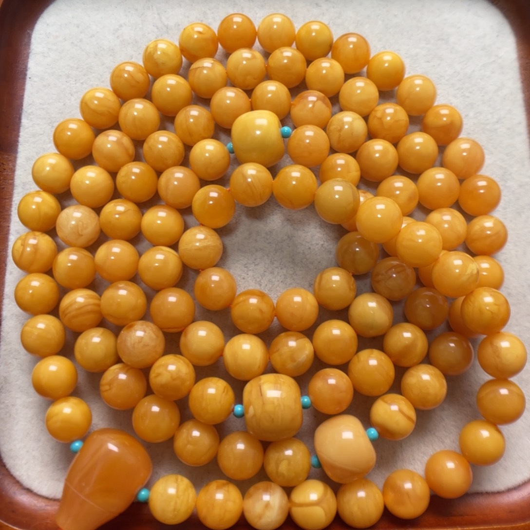 蜜蜡未镶嵌项链108