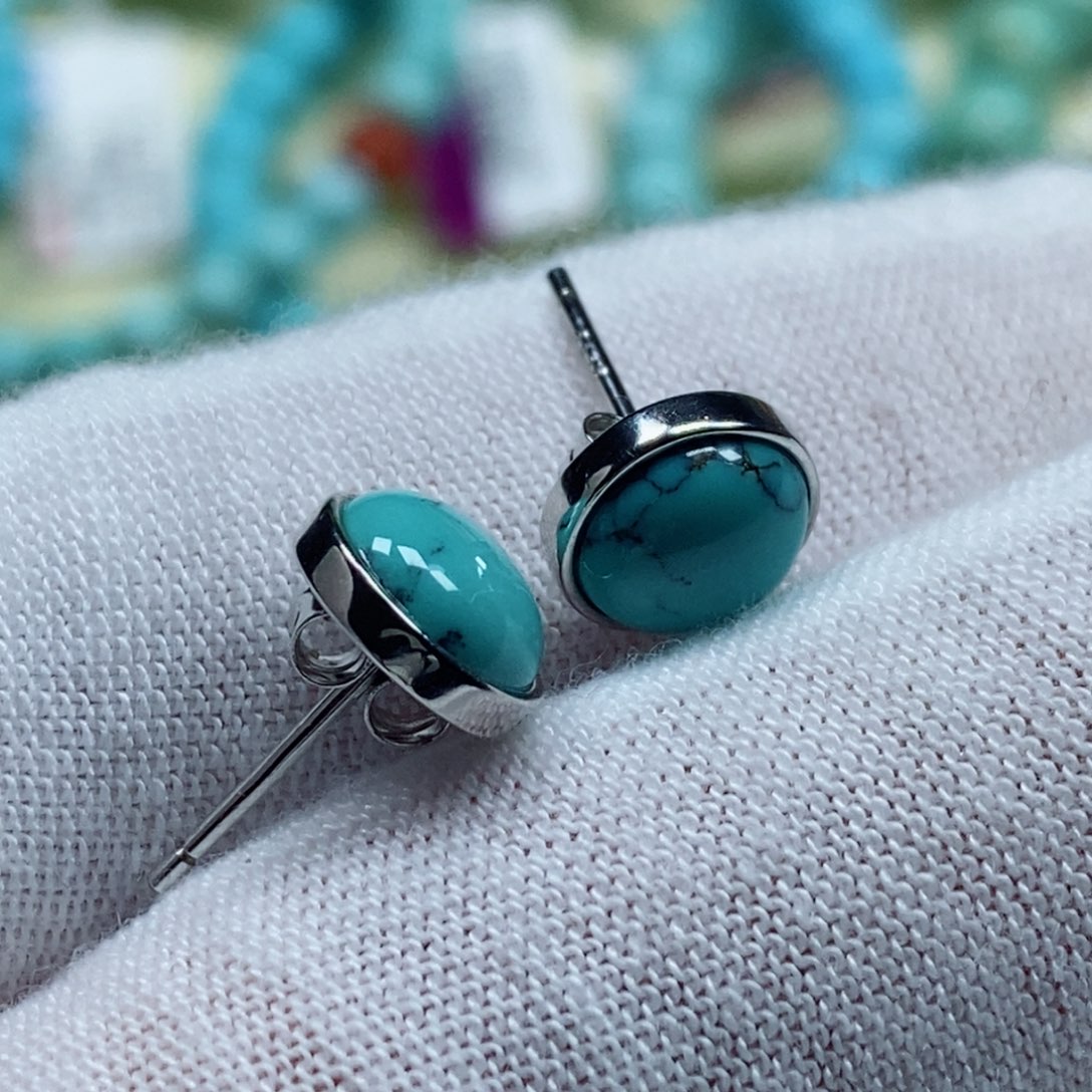 绿松石珠宝奇石银S925镶嵌