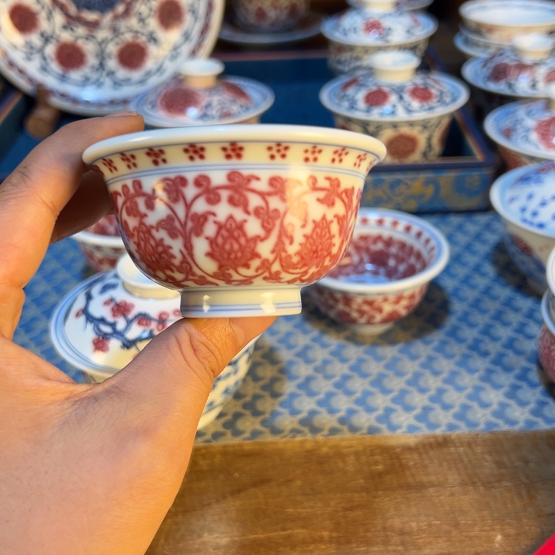 盖碗微瑕景德镇茶器百宝箱