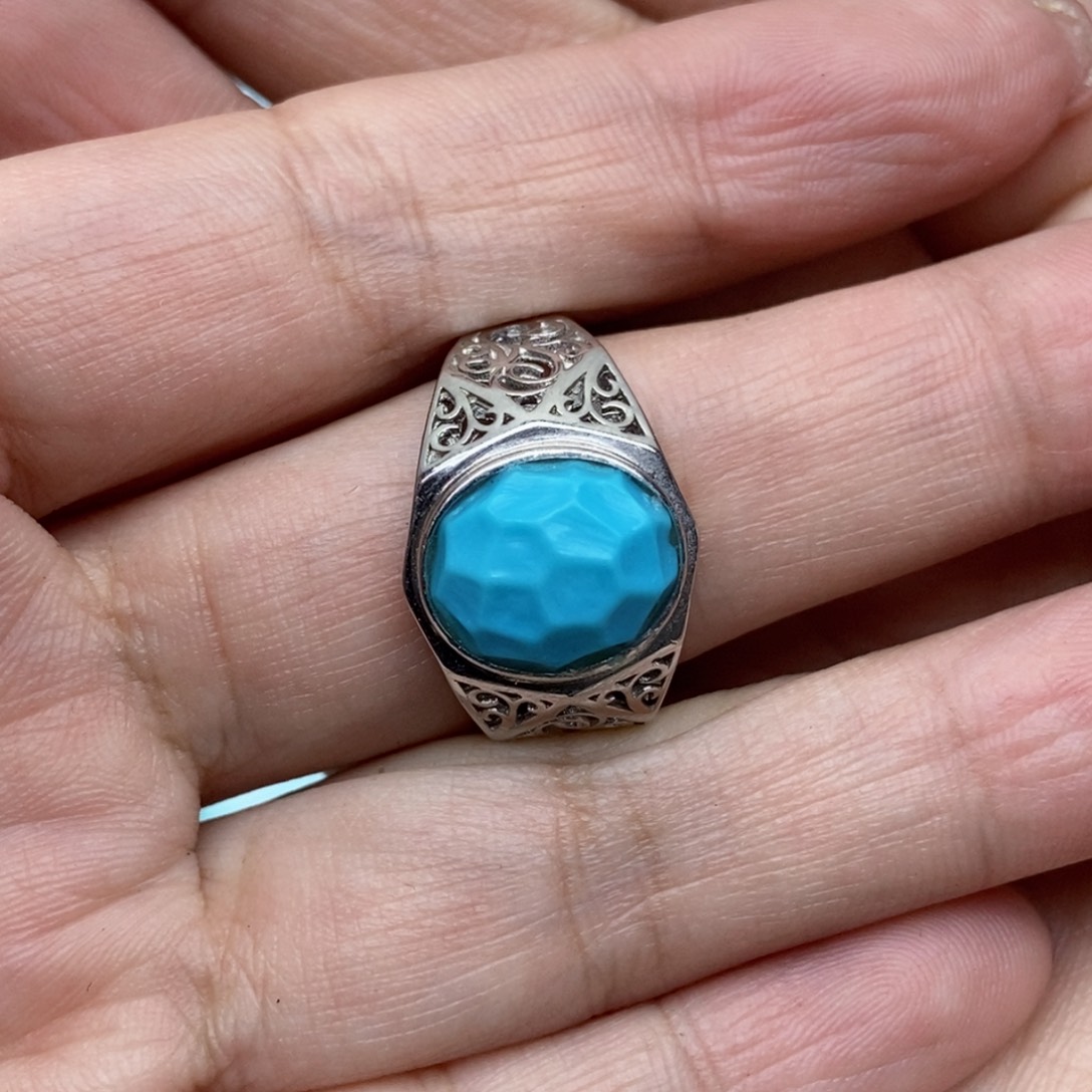 绿松石珠宝奇石银S925镶嵌