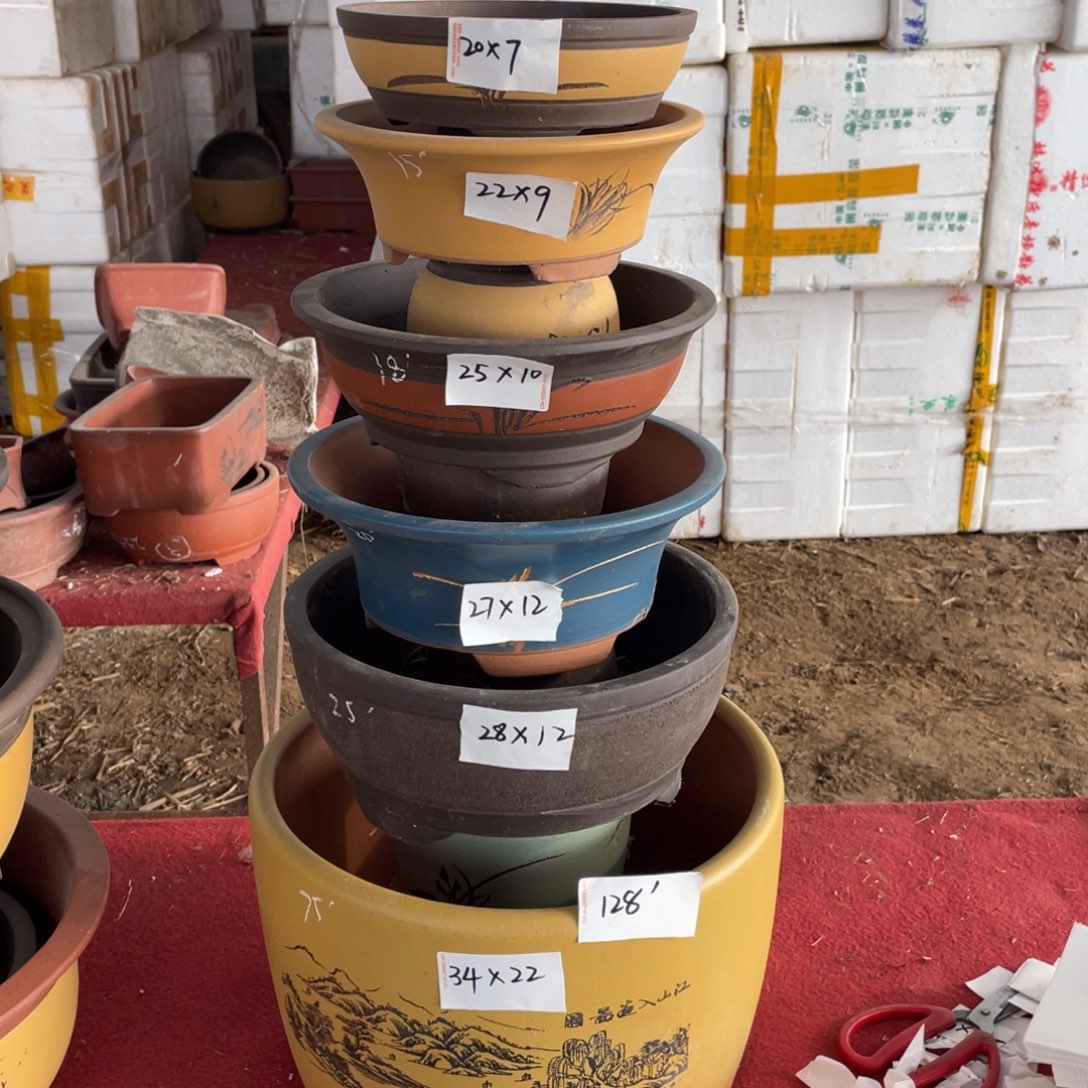 圆盆。   一套六只